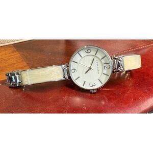 Women's 35mm Silver Tone Anne Klein Watch, MOP Accents